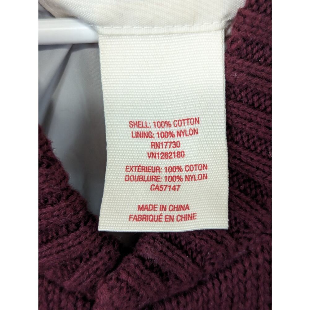 MOSSIMO! BURGUNDY RED & DOVE GRAY VARSITY CARDIGAN SWEATER! SZ XL - Picture 6 of 9